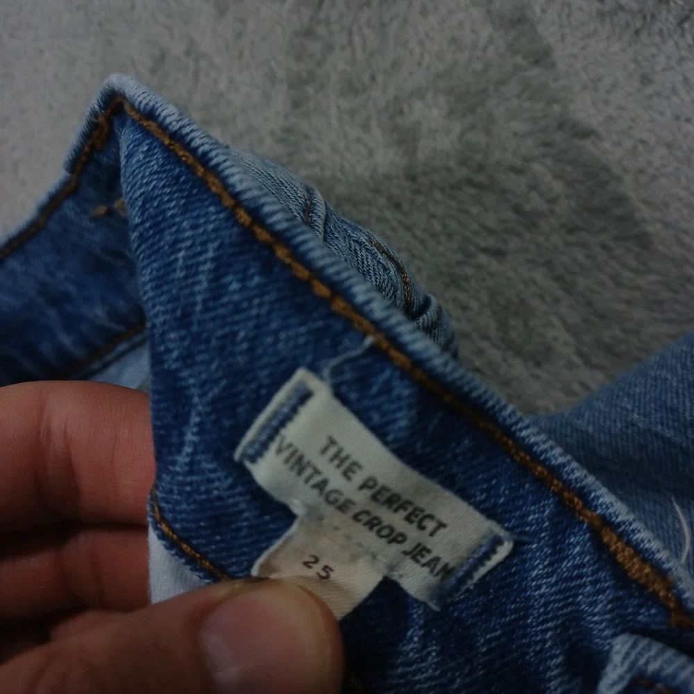 Madewell Jeans Womens 25 Blue Denim Perfect Vintage Crop‎ Distressed Preppy